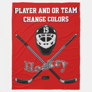 Personalized HOCKEY Blanket, Your TEXT and COLORS Fleece Blanket