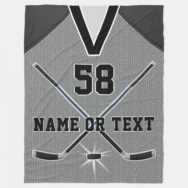 Personalized Hockey Blankets, Any Colours, 3 Sizes Fleece Blanket (Front)