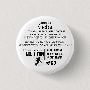 Personalized Hockey Button NO.1 FAN