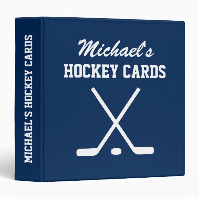 Personalized hockey card binder for collectors (Front/Spine)