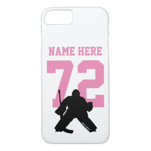 Personalized Hockey Goalie Name Number Pink Case-Mate iPhone Case