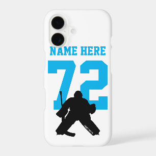 Personalized Hockey Goalie Name Number Turquoise