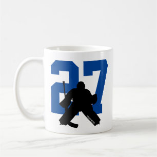 Personalized Hockey Goalie Player Number Coffee Mug