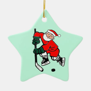 Personalized Hockey Holiday Gift Ceramic Ornament