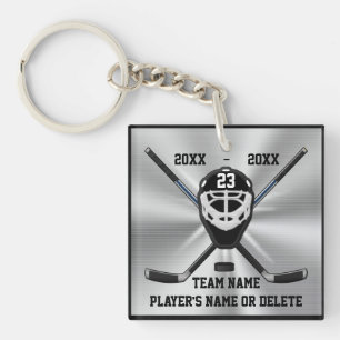 Personalized Hockey Keychains with 3 Text Boxes