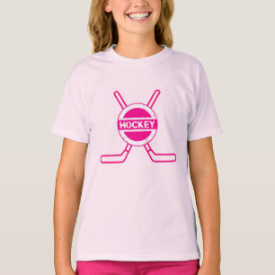 Personalized Hockey Name and Number Pink T-Shirt