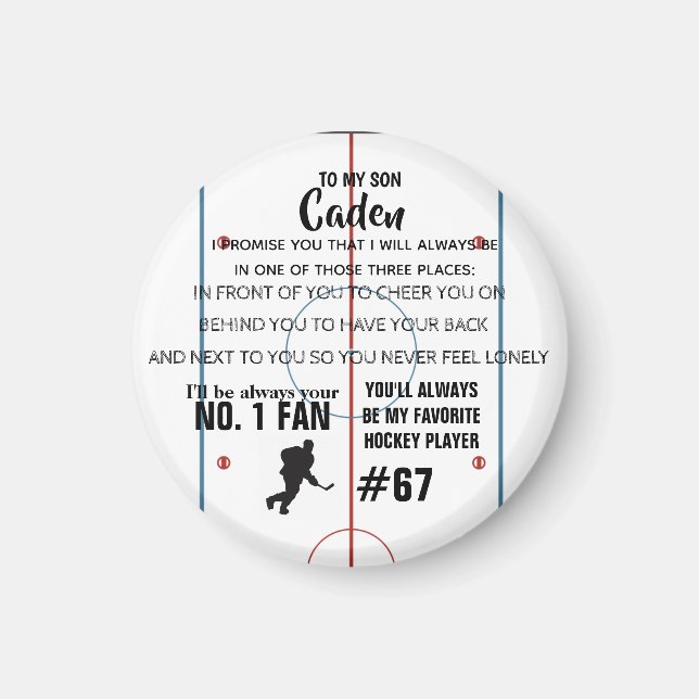 Personalized Hockey NO.1 FAN Magnet (Front)