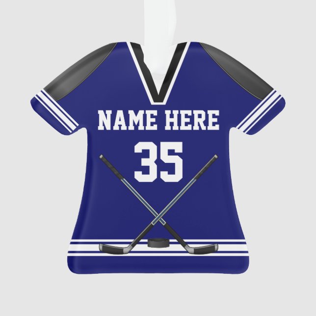 Personalized Hockey Ornaments, Jersey Shaped Ornament (Front)