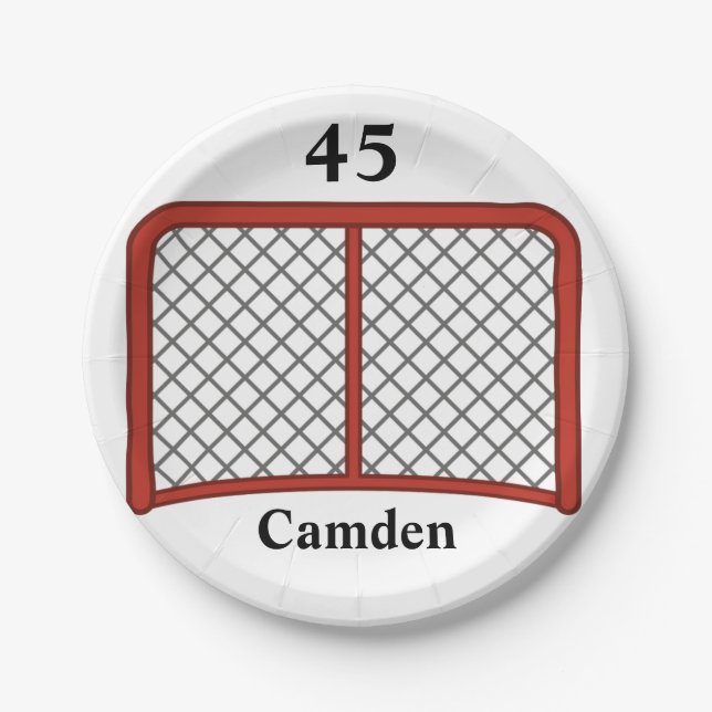 Personalized Hockey Paper Plate (Front)