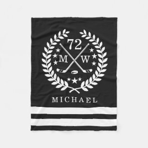 Personalized Hockey Player All Star Black Fleece Blanket