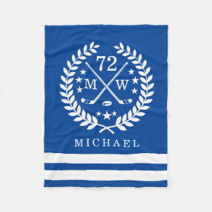 Personalized Hockey Player All Star Blue Fleece Blanket
