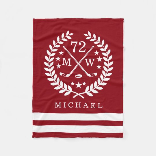 Personalized Hockey Player All Star Deep Red Fleece ...