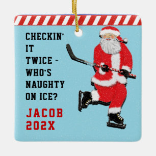 personalized hockey player collectable ceramic ornament