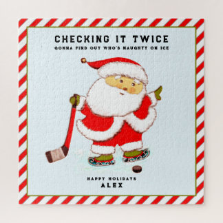 Personalized Hockey Player Gift Jigsaw Puzzle
