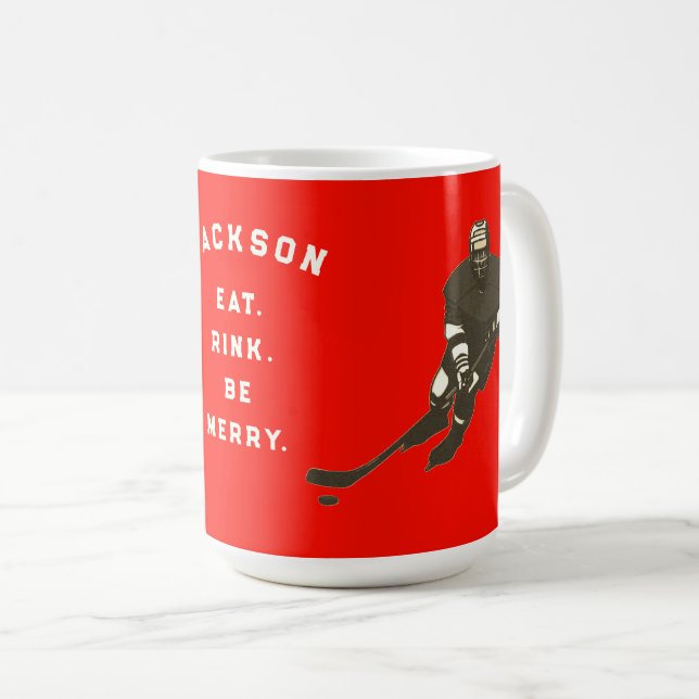 Personalized Hockey Player Gift Mug (Front Right)