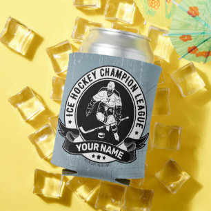 Personalized Hockey Player Ice Rink Team Athlete Can Cooler