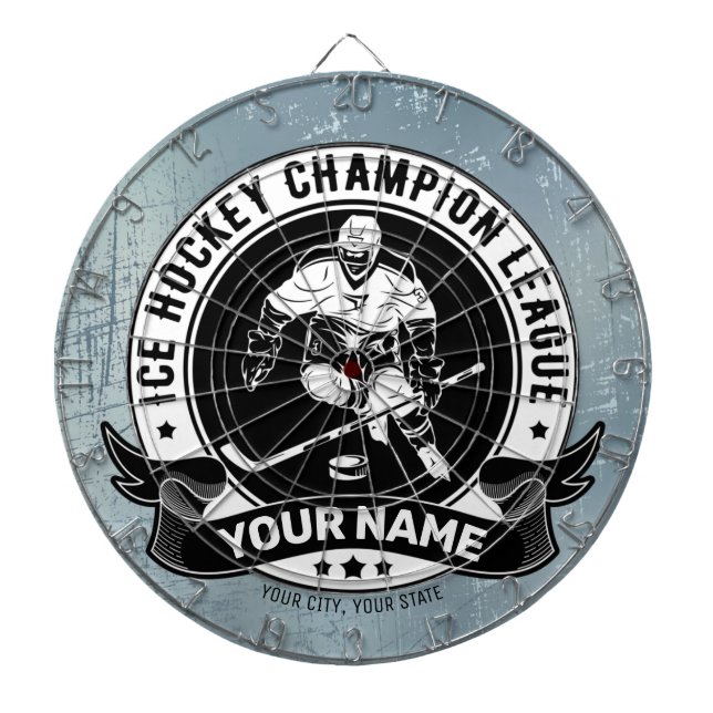 Personalized Hockey Player Ice Rink Team Athlete Dartboard (Front)