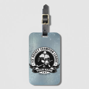 Personalized Hockey Player Ice Rink Team Athlete Luggage Tag