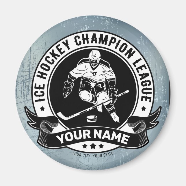 Personalized Hockey Player Ice Rink Team Athlete  Magnet (Front)