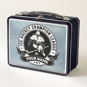 Personalized Hockey Player Ice Rink Team Athlete Metal Lunch Box