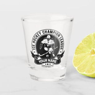 Personalized Hockey Player Ice Rink Team Athlete  Shot Glass