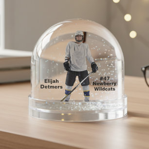  Personalized Hockey Player Snow Globe