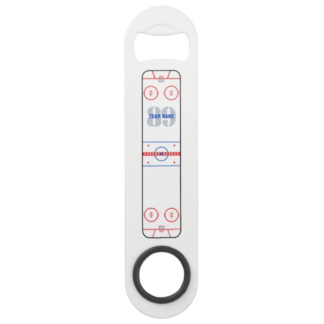 Personalized Hockey Rink Diagram Design on a Speed Bottle Opener (Front)