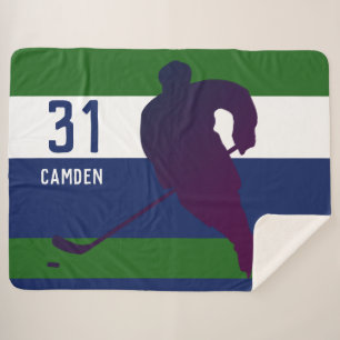 Personalized Hockey Sherpa Blanket