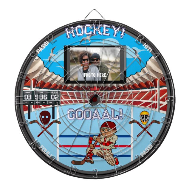 Personalized Hockey Stadium House Dartboard (Front)