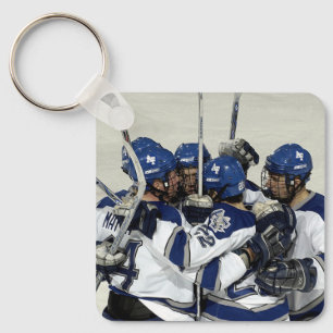 Personalized Hockey Team Photo Keychain