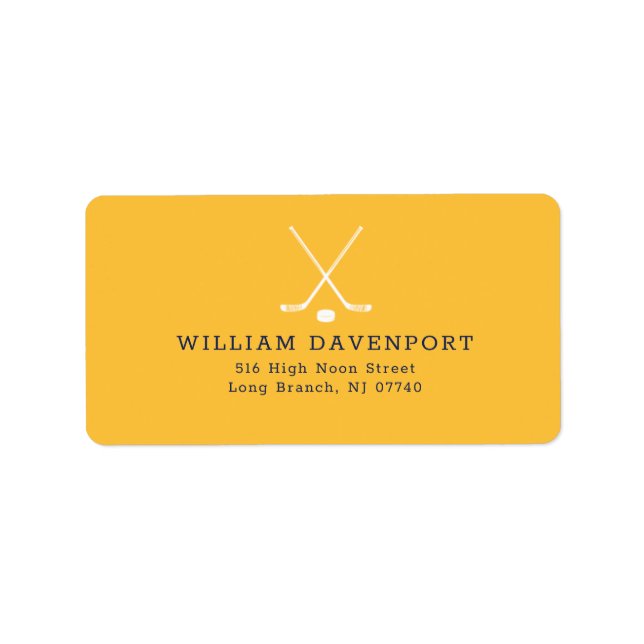 Personalized Hockey Theme Return Address Label  (Front)