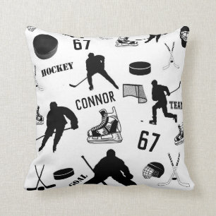 Personalized Hockey Throw Pillow