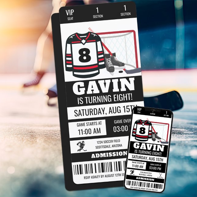 Personalized Hockey Ticket Birthday Party Invitation (Creator Uploaded)