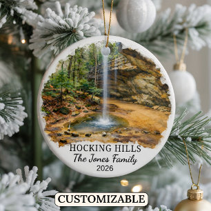 Personalized Hocking Hills State Park, Custom Ohio Ceramic Ornament