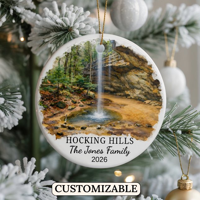 Personalized Hocking Hills State Park, Custom Ohio Ceramic Ornament (Creator Uploaded)