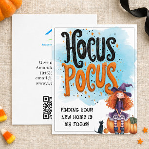 Personalized Hocus Pocus Real Estate Halloween Holiday Card