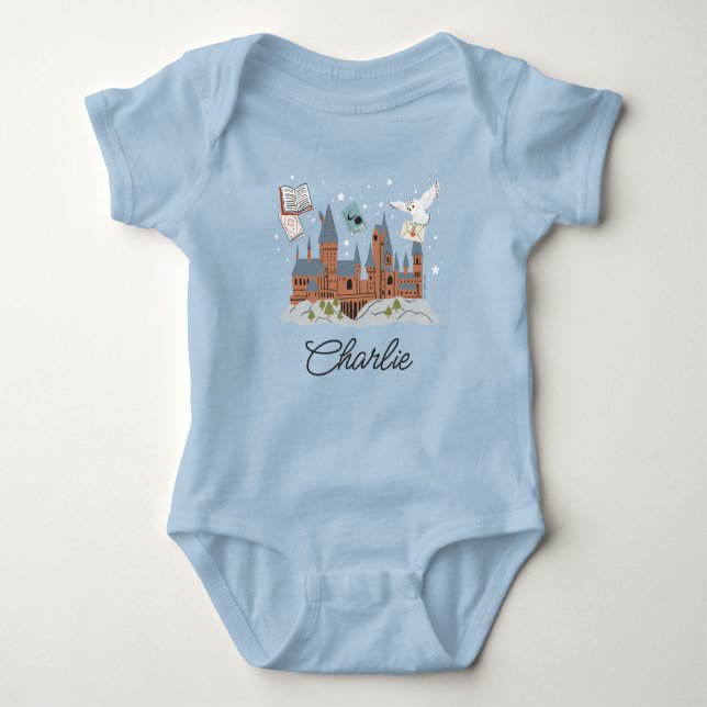 Personalized Hogwarts Castle Baby Bodysuit (Front)