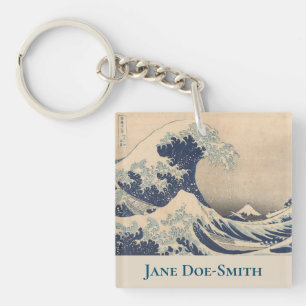 Personalized Hokusai Acrylic Keychain
