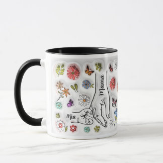Personalized Holding Mom‘s Hand - 1 Child Mug