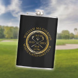 Personalized Hole in One Gold And Black Golf Flask<br><div class="desc">Personalize the name,  location hole number and date to create a great golf keepsake to celebrate that fantastic hole in one. Designed by Thisisnotme©</div>