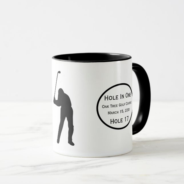 Personalized Hole In One Man Cave GOLFER'S Lodge Mug (Front Right)