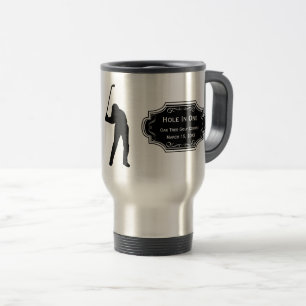 Personalized Hole In One Man Cave GOLFER'S Lodge Travel Mug