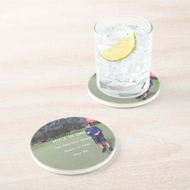 Personalized Hole In One Man Cave Lodge Coasters (Side)