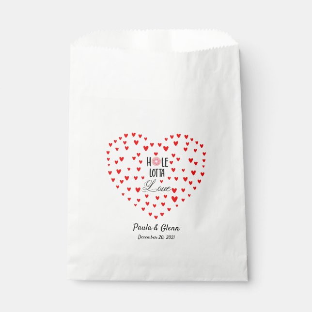 Personalized Hole Lotta Love  Doughnut Favour Bags (Front)