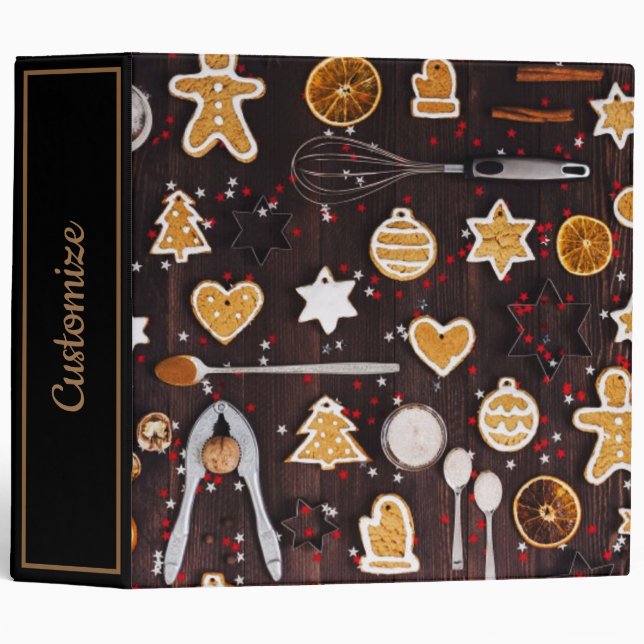 Personalized Holiday Baking Recipe Binder (Front/Spine)