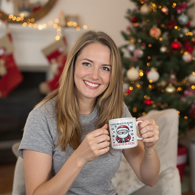 Personalized Holiday Calm Santa Coffee Mug (Creator Uploaded)