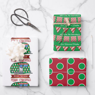 Personalized Holiday Camper Christmas Wrapping Paper Sheet