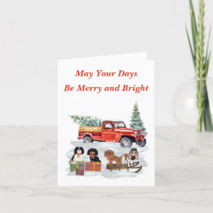 Personalized Holiday Cavalier Spaniel Cards