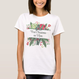 Personalized Holiday Festive First Christmas  T-Shirt
