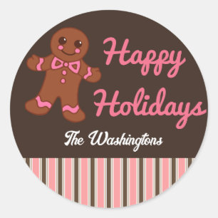 Personalized Holiday Gingerbread Stickers